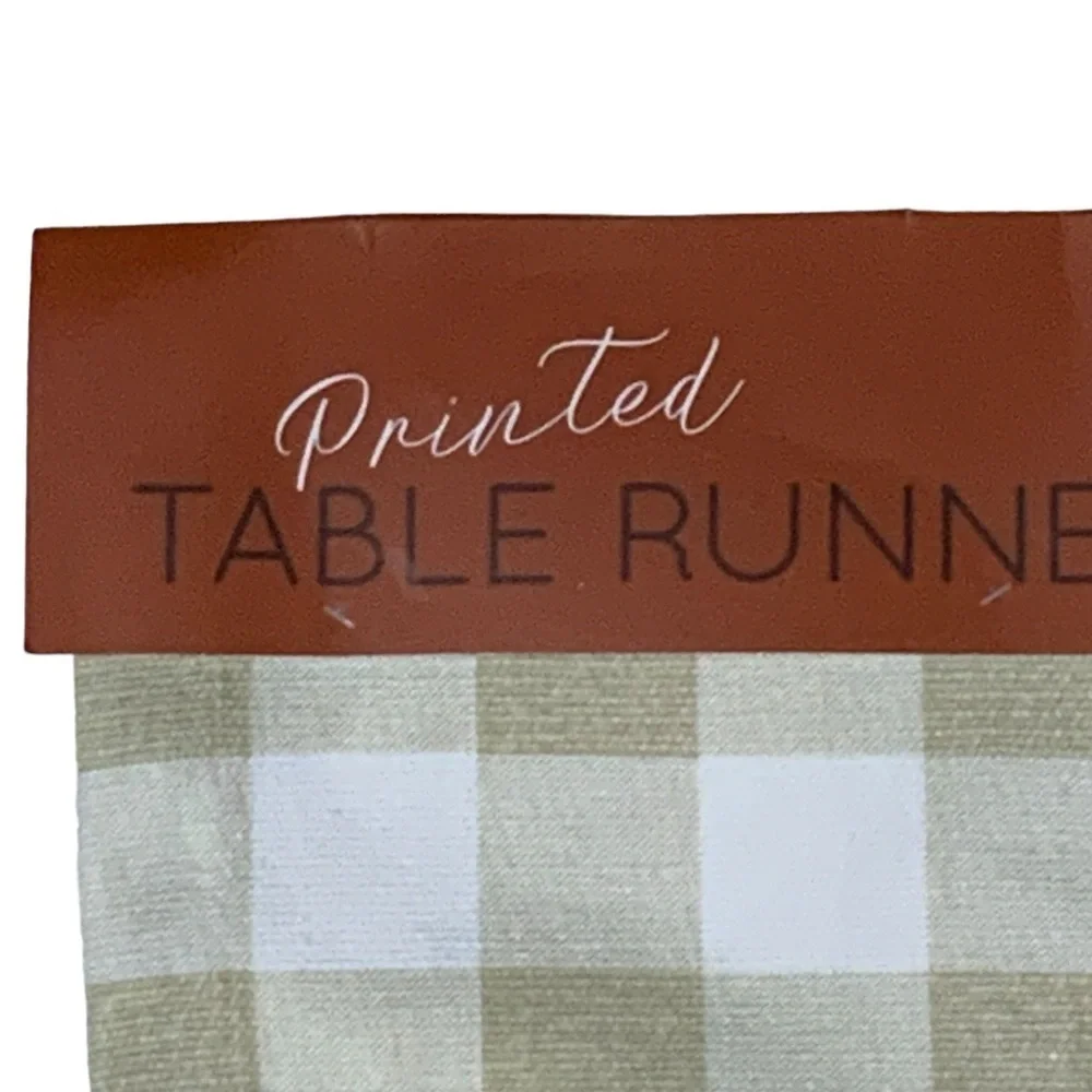 Nantucket Table Runner Buffalo Check Cotton Fabric Farmhouse Plaid Neutral 13x72